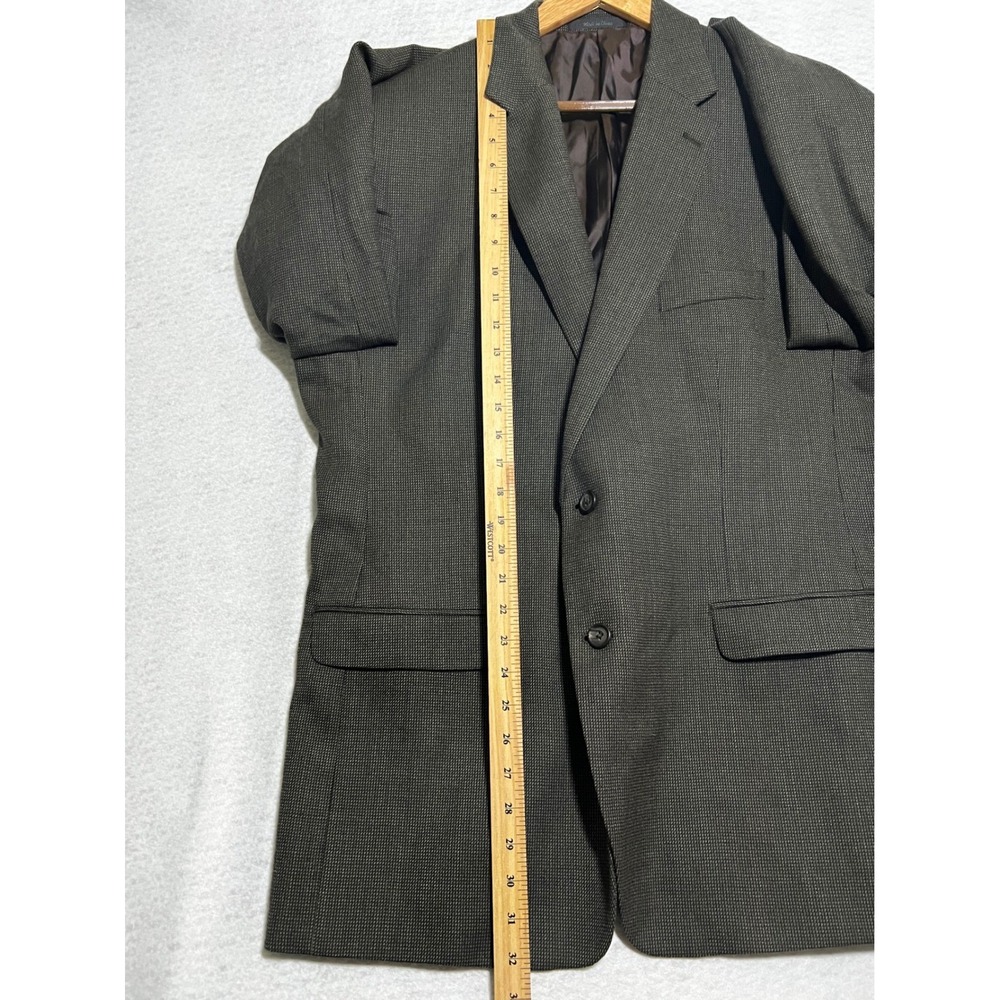 Lauren Ralph Lauren Men's 46R 100% Wool Coffee Brown Shepherd's Check Blazer - Picture 9 of 12